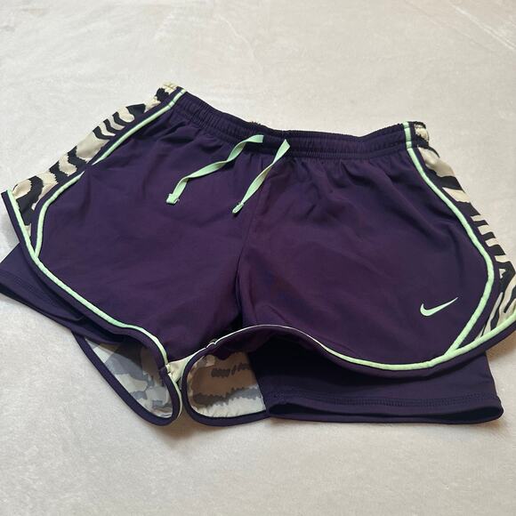 Nike Dri-Fit Purple Animal Print Shorts sz M Dri FIt Tempo Printed Shorts - Picture 6 of 7